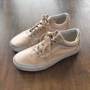 Vans Old Skool Satin Blush Low-Top Sneakers with Metal Eyelets and Ribbon Laces